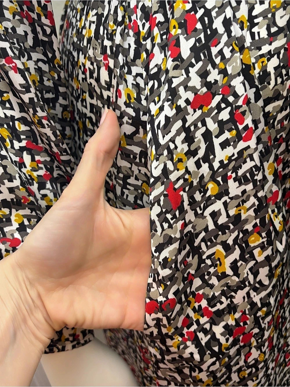 Marina Rinaldi Abstract Print Midi Shirtdress Dress w/Slip Size 20 - Picture 6 of 16